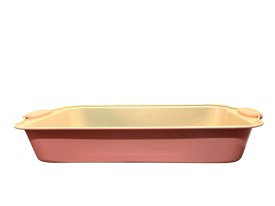 Asadera rectangular grande antiadherente bicolor